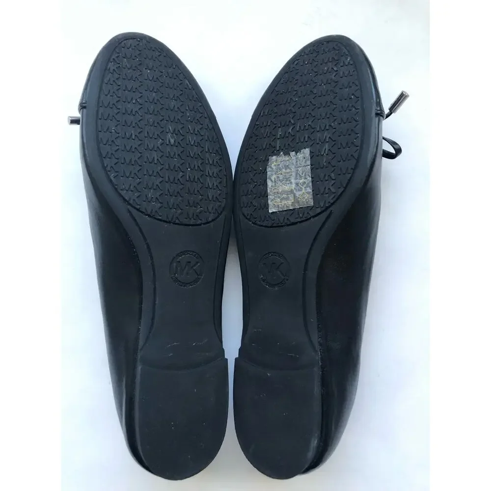 NWOB Michael Kors Black Leather Ballet Flats - Picture 4 of 6